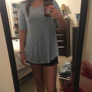 NWOT Split-side Pale Blue Ribbed Sweater